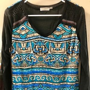 New Farinelli Top tule mosaic print